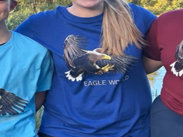 Blå Eagle World voksen-T-shirt med ørne-print