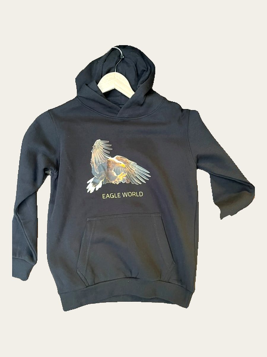 Schwarzer Eagle World Hoodie mit Adler-Print